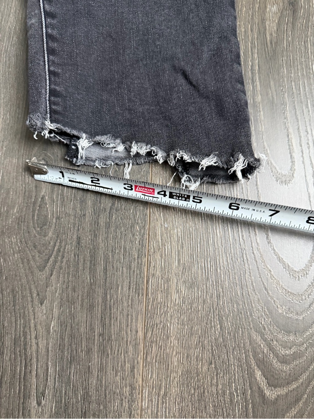 Lucky Brand Re:Made High-Rise Straight Jeans in Washed Charcoal Raw Hem Size6/28 - Picture 7 of 9